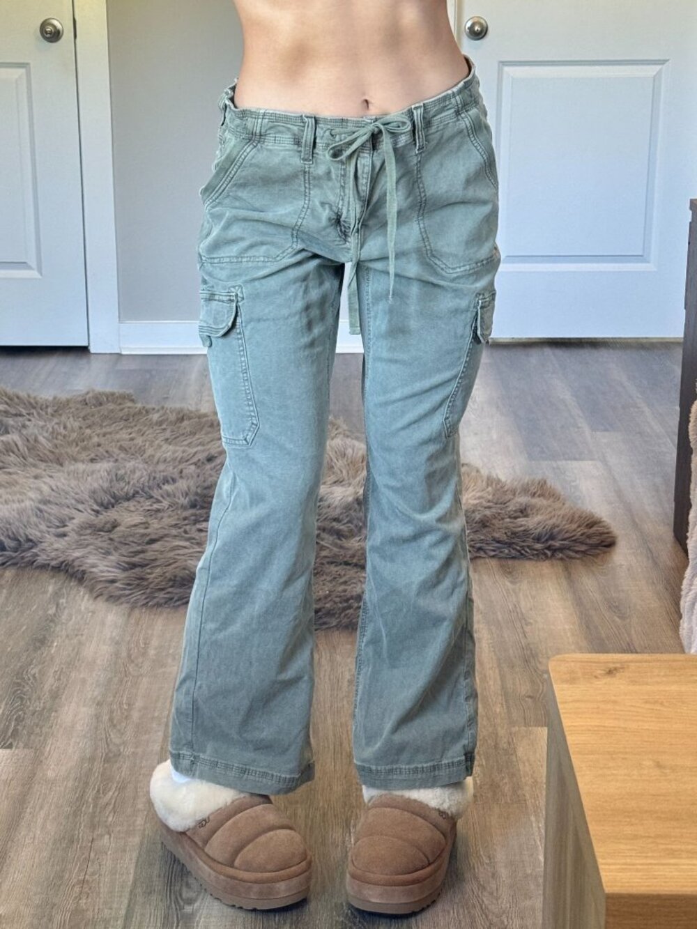 American Eagle Stretch Green Classic Bootcut Pants Womens 10 Gorpcore Grunge